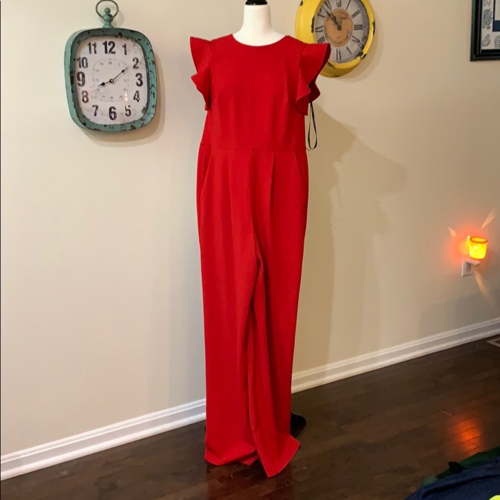 Red jumpsuit with pockets!